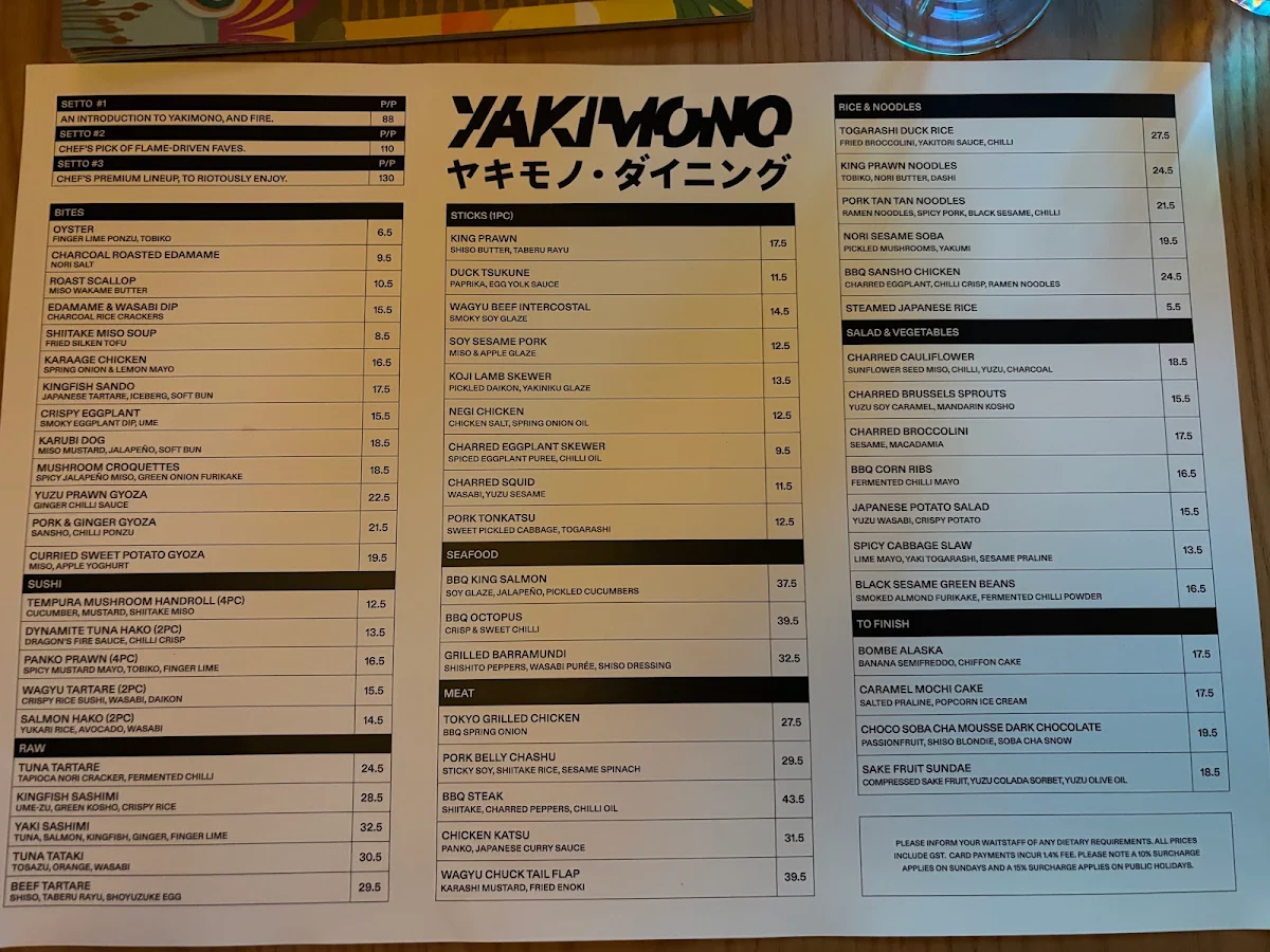 Menu, Yakimono