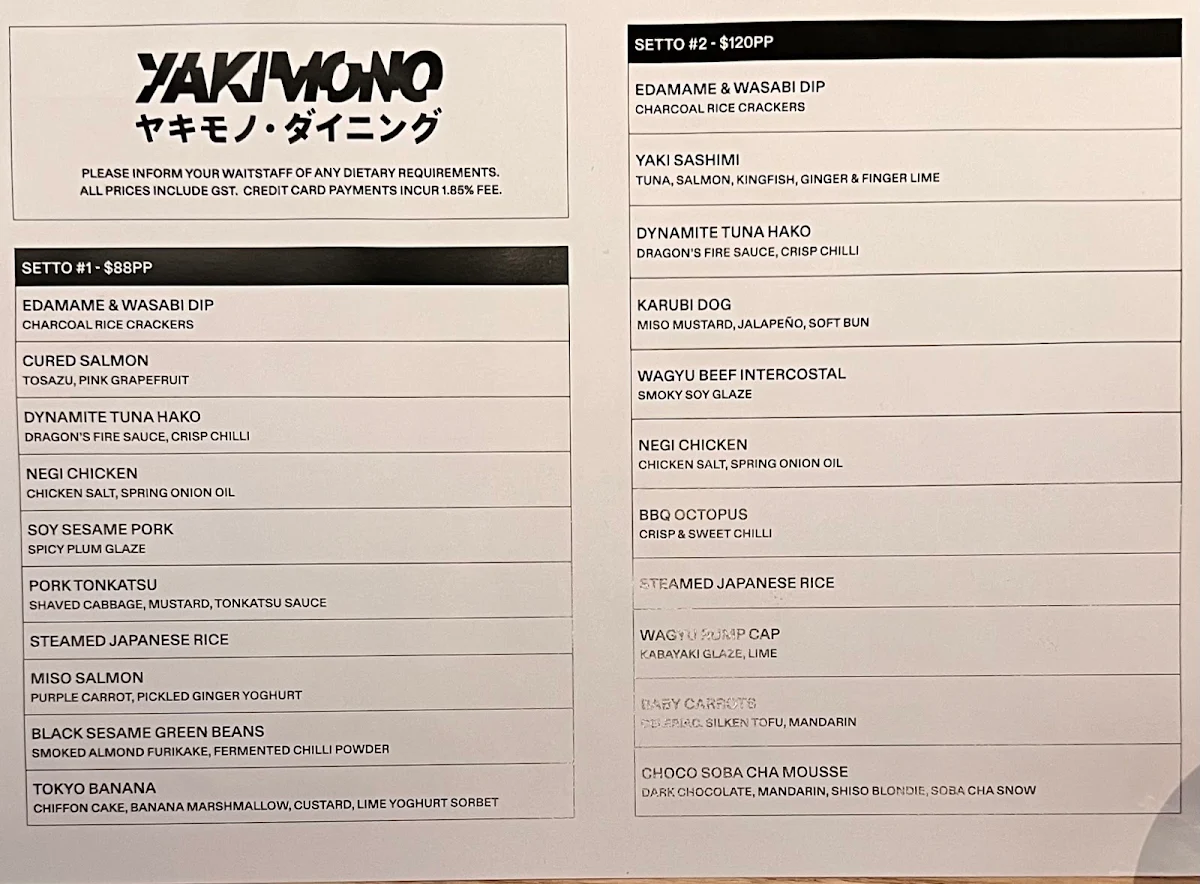 Menu, Yakimono