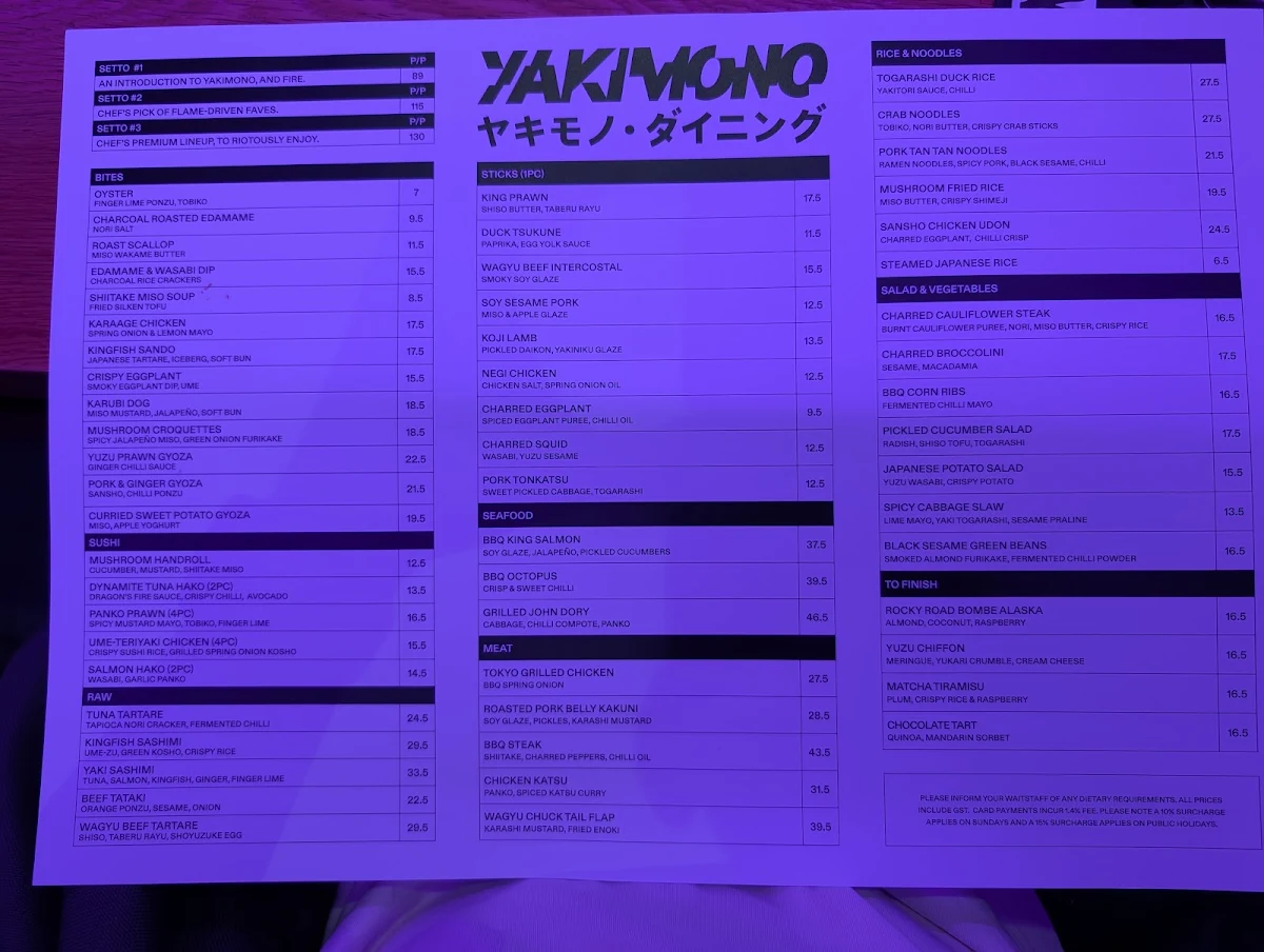Menu, Yakimono