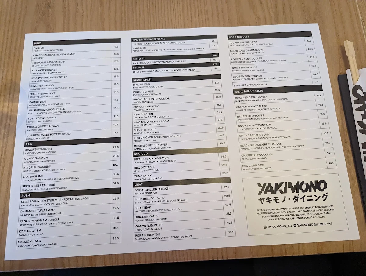 Menu, Yakimono