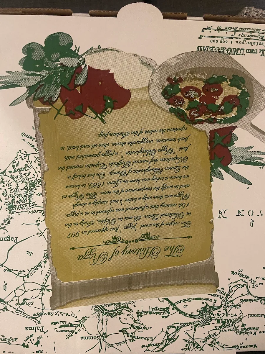 Menu, Michaelangelo's Pizzeria