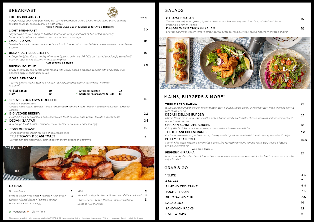 Menu, Degani WTC - Catering, Coffee & more!