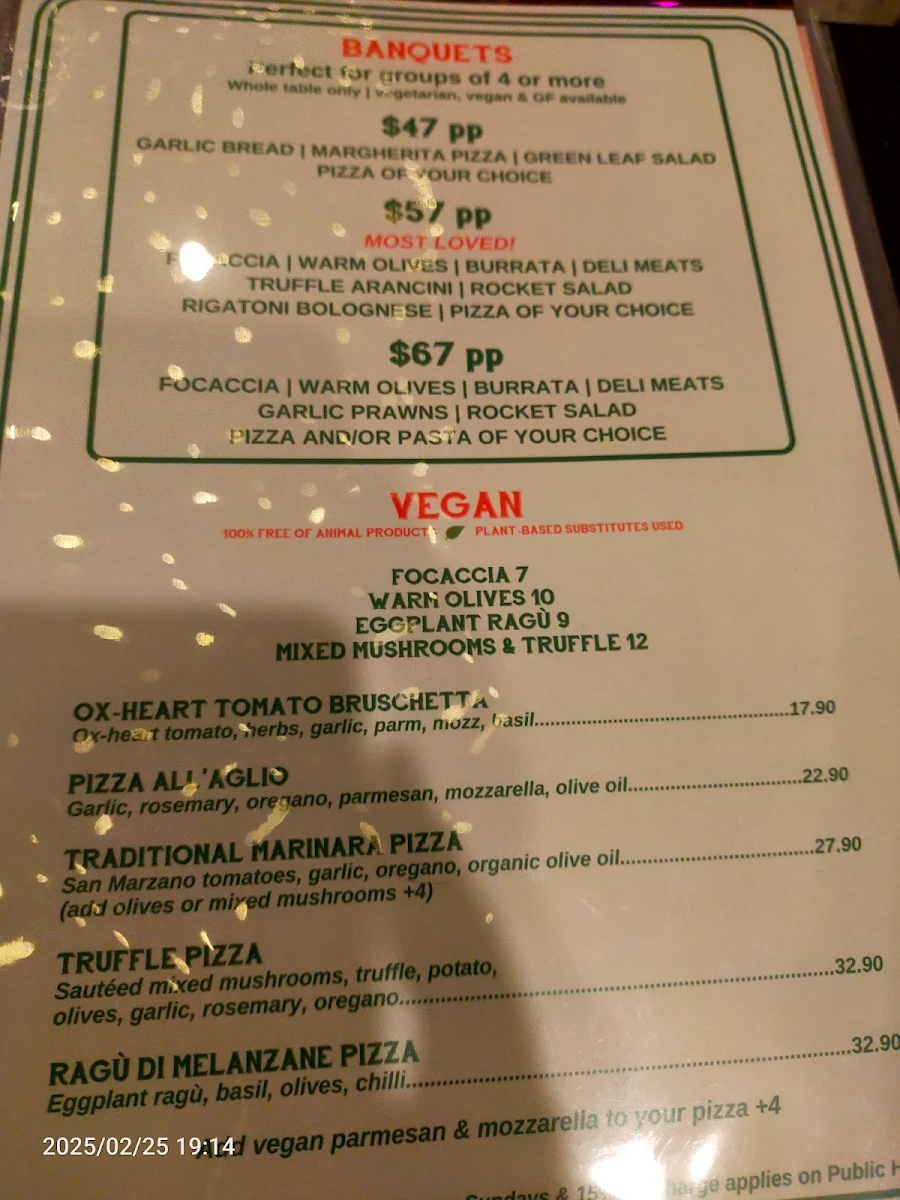 Menu, Queen Margherita of Savoy