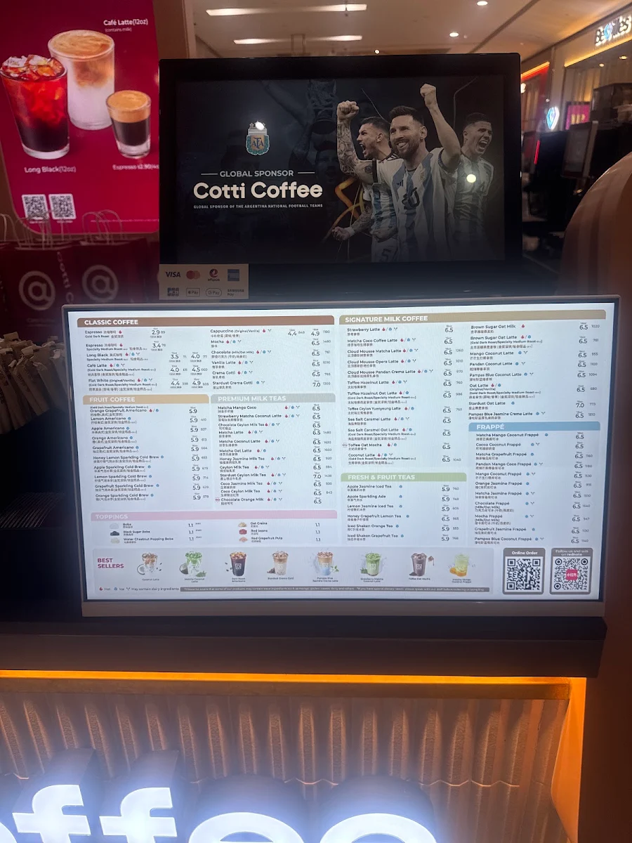 Menu, Cotti Coffee (North Lakes)