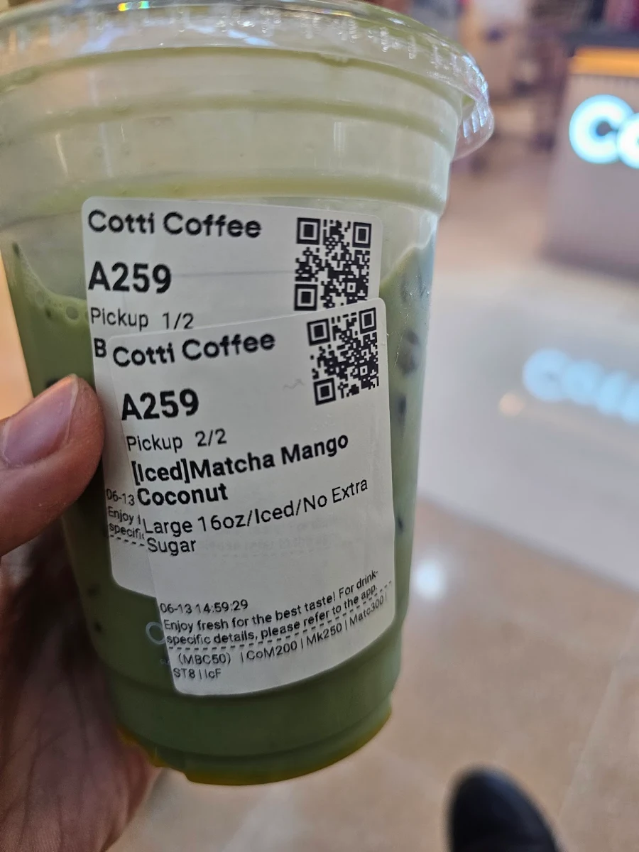 Menu, Cotti Coffee (North Lakes)