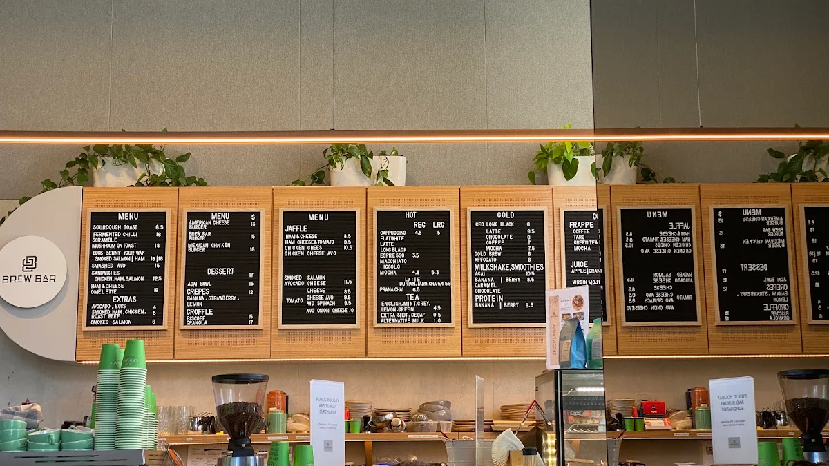Menu, Brew Bar