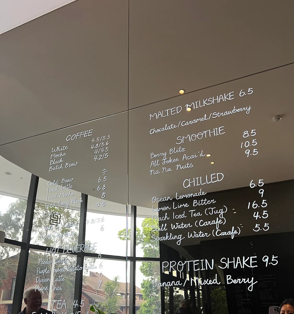 Menu, Brew Bar