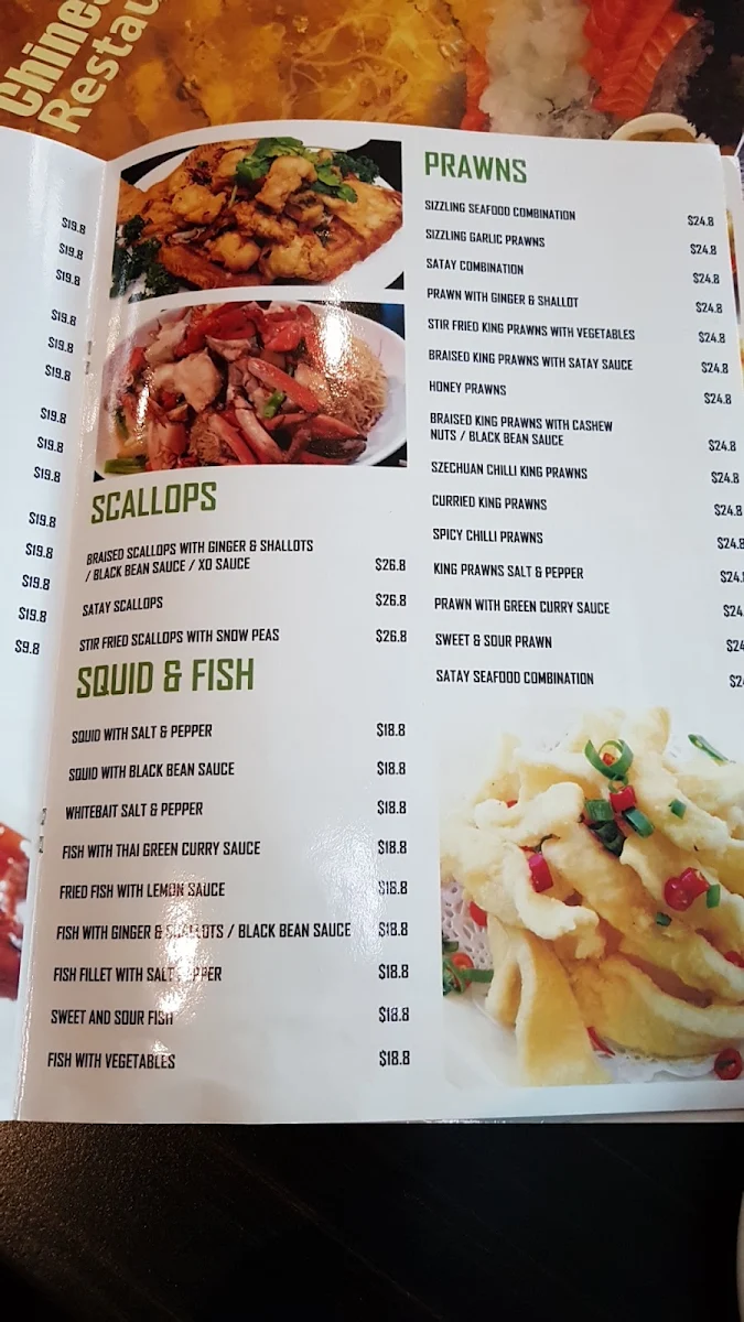 Menu, Chinese Inn