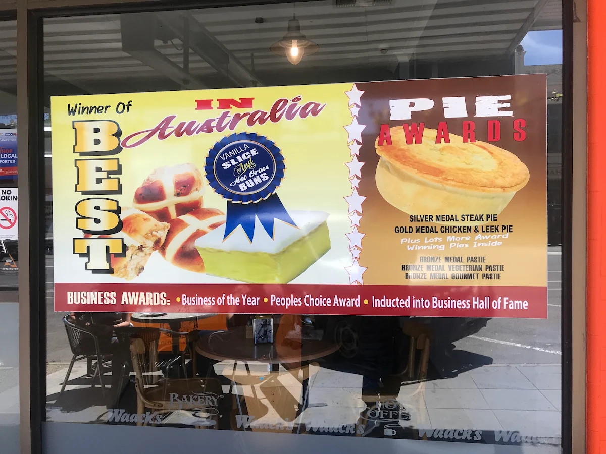 Menu, Waack's Bakery Ararat