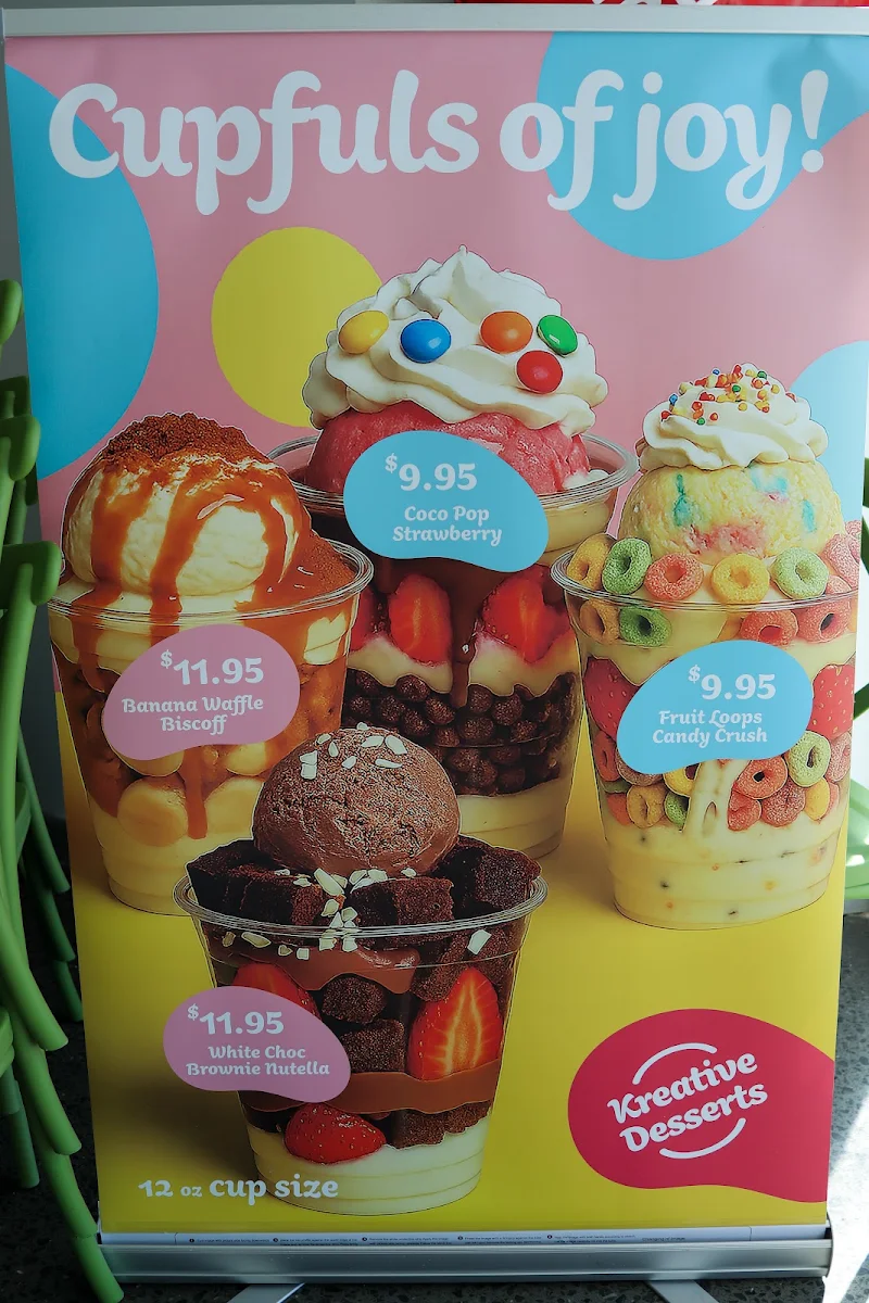 Menu, Kreative Desserts Beenleigh