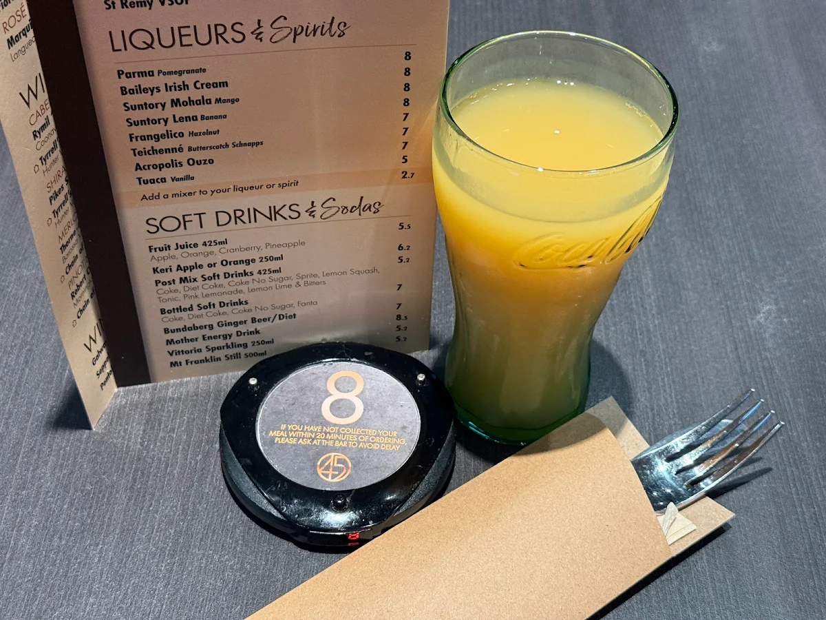 Menu, 45 on Rawson and Sports Bar