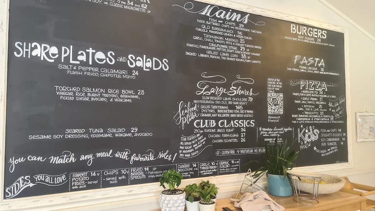 Menu, Manly 16ft Skiff Sailing Club