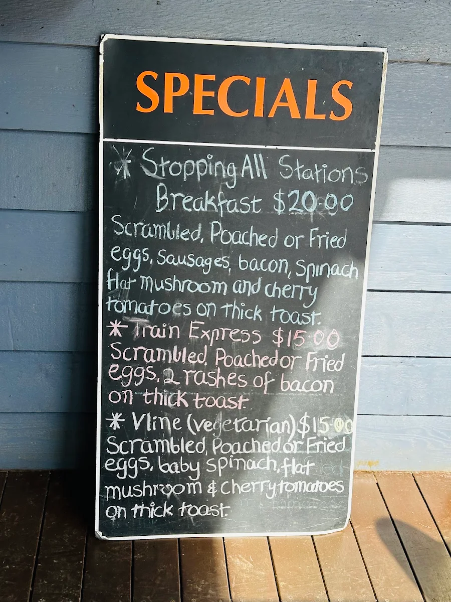 Menu, Carriage Cafe Seville