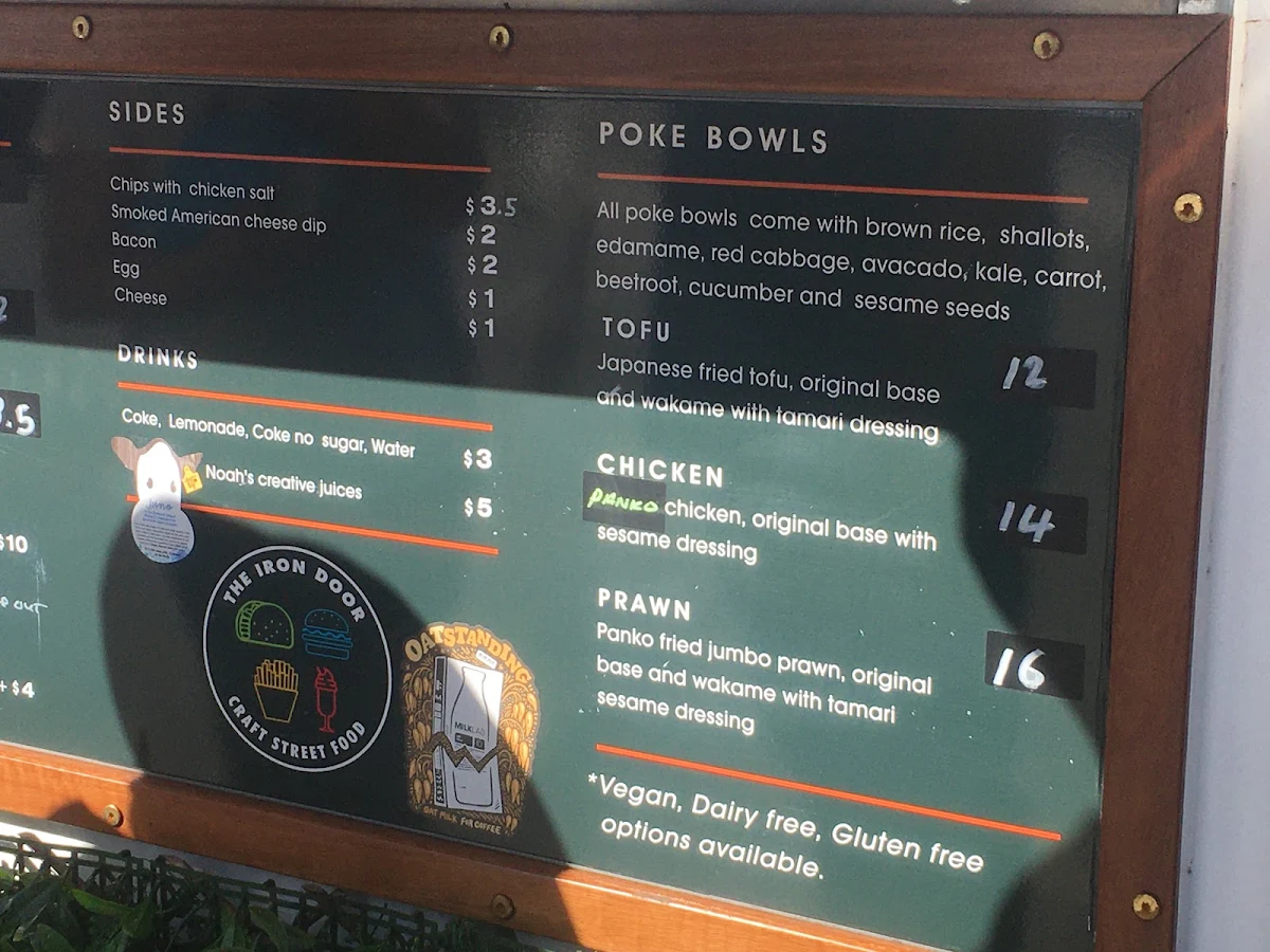 Menu, The Iron Door Craft Street Food