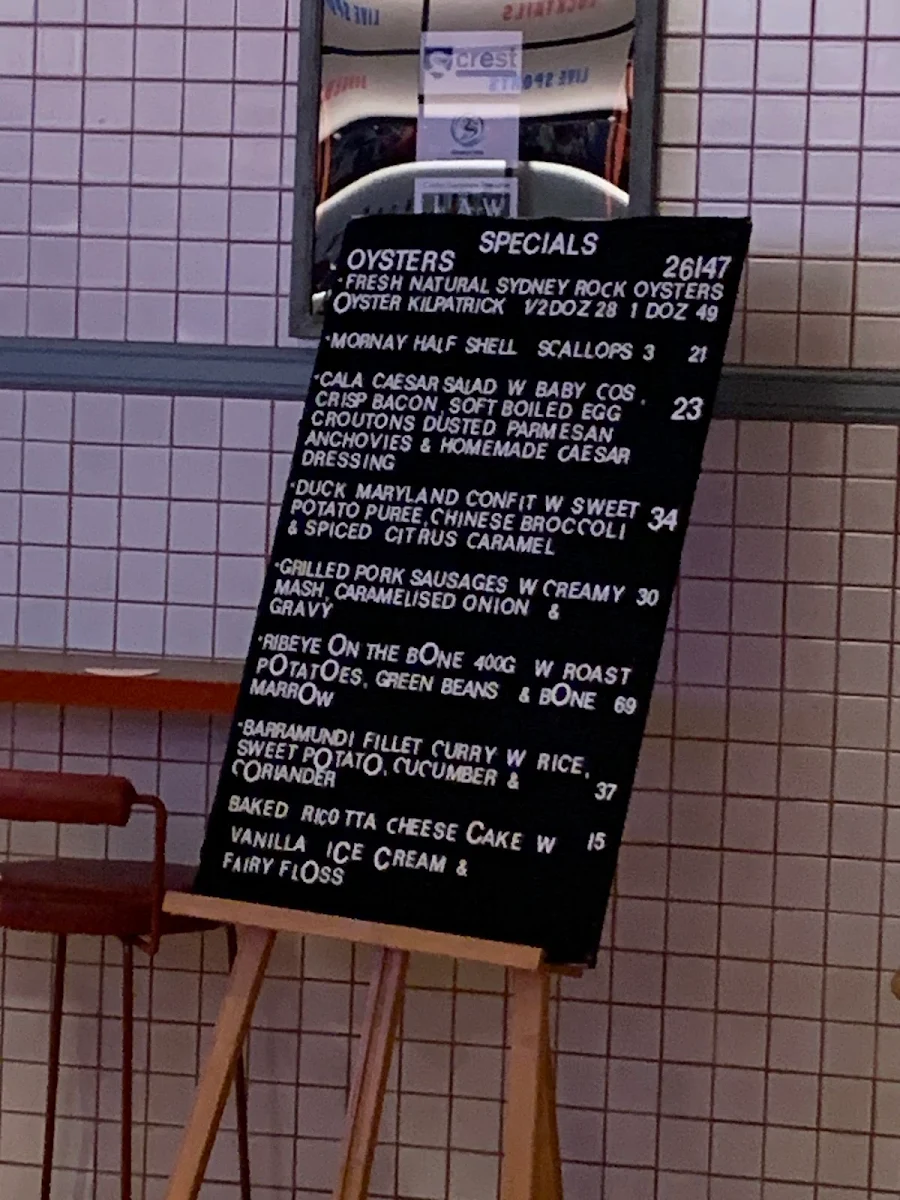 Menu, The Winston