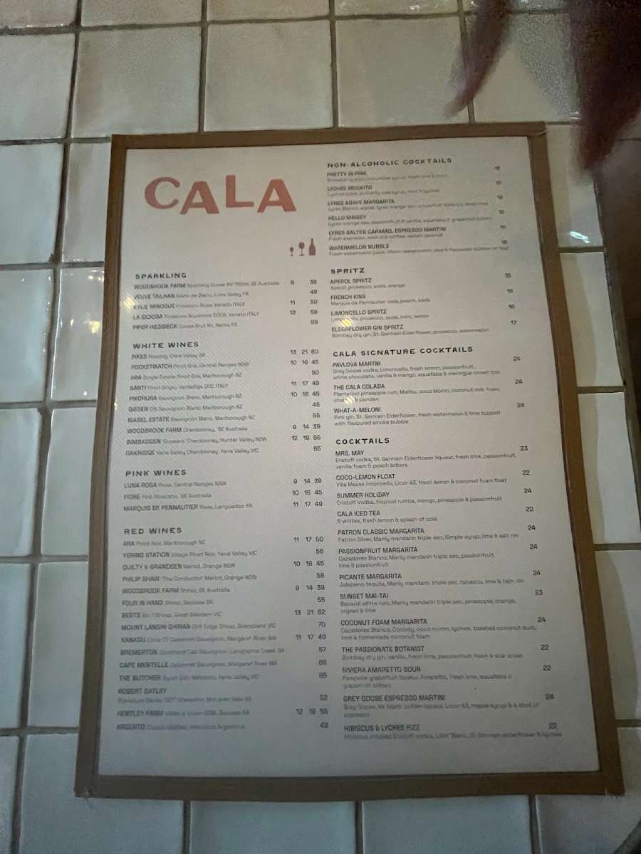 Menu, The Winston