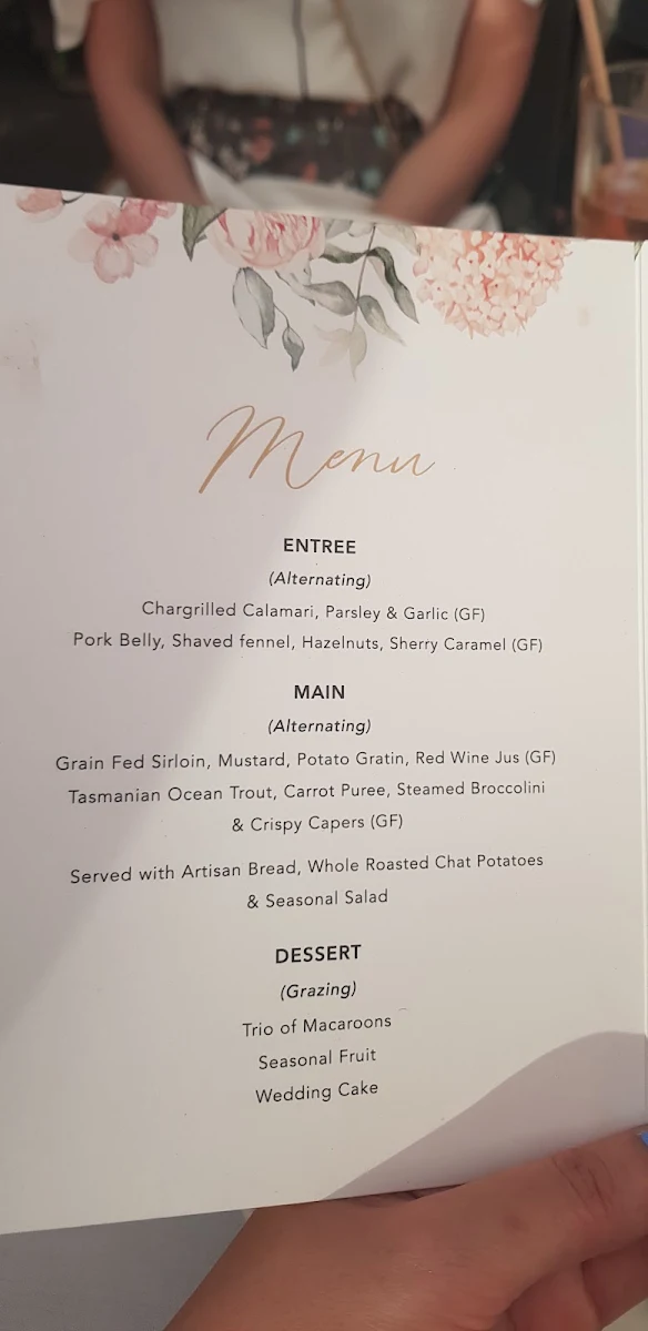 Menu, West Beach Pavilion