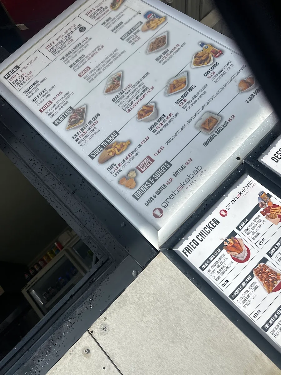 Menu, Grab A Kebab Drive Thru