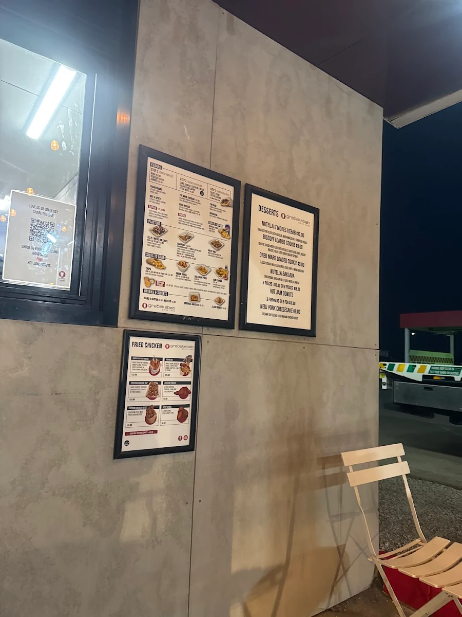 Menu, Grab A Kebab Drive Thru