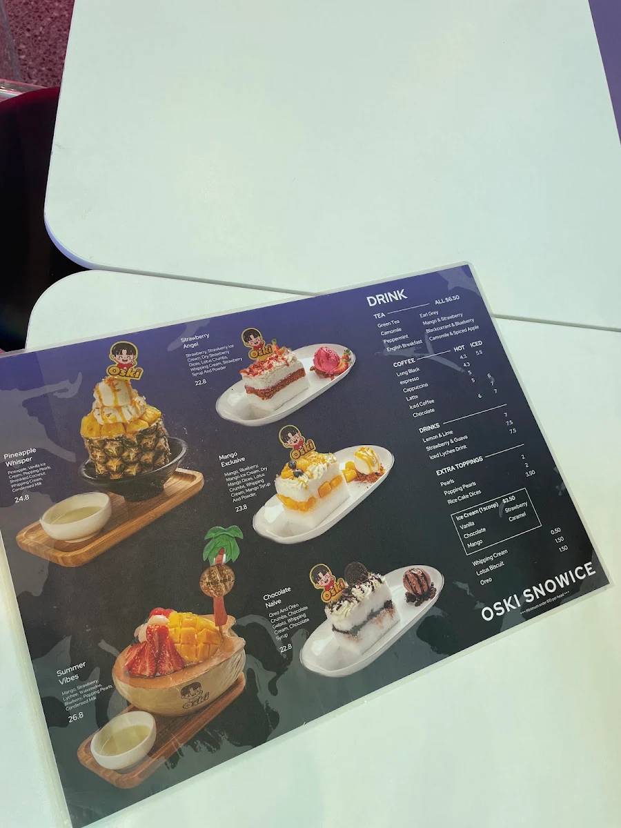 Menu, Oski SnowIce
