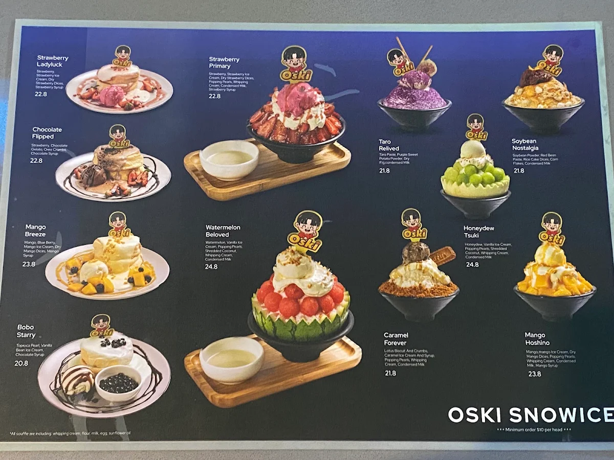 Menu, Oski SnowIce