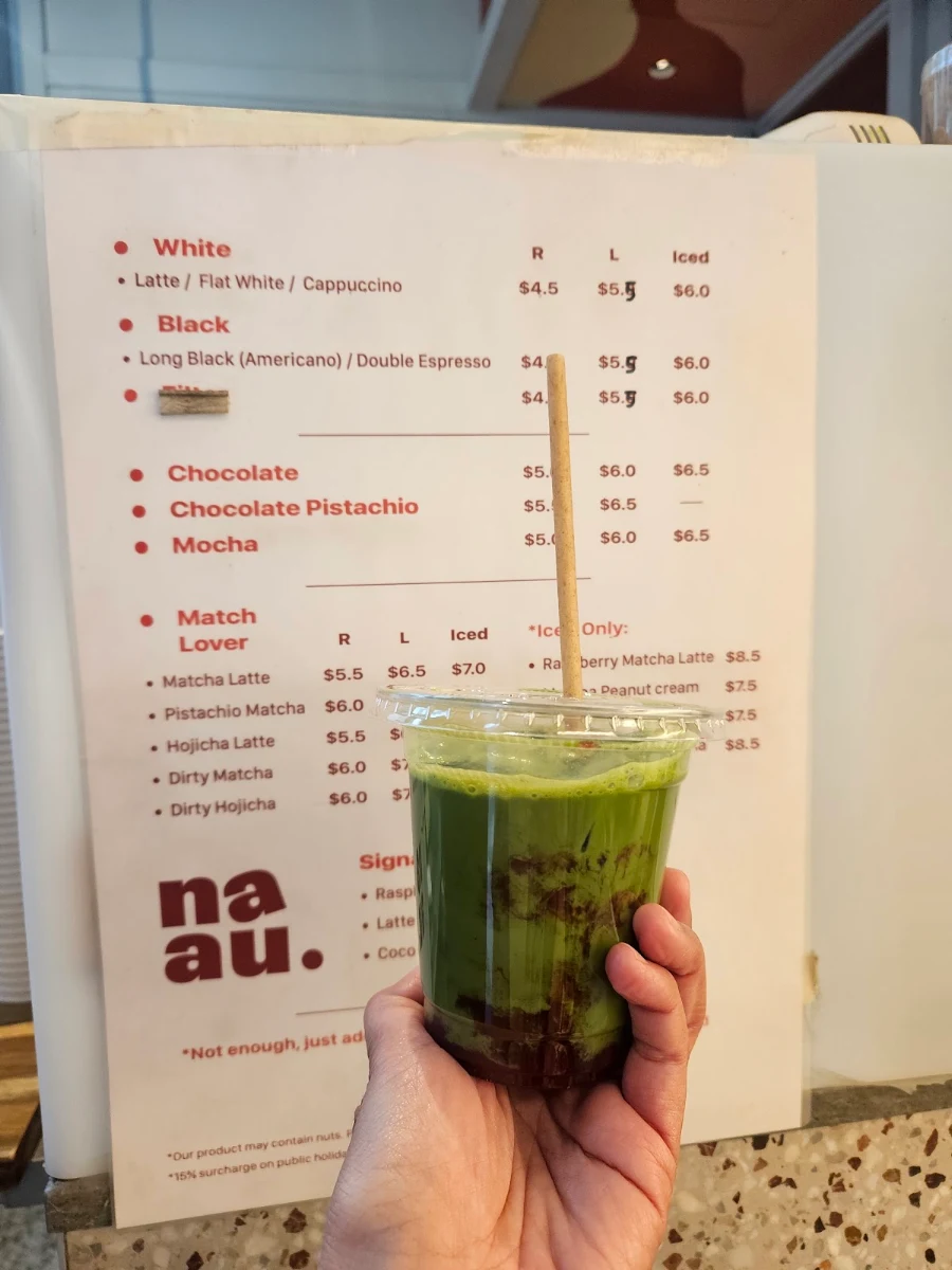 Menu, Naau Cafe