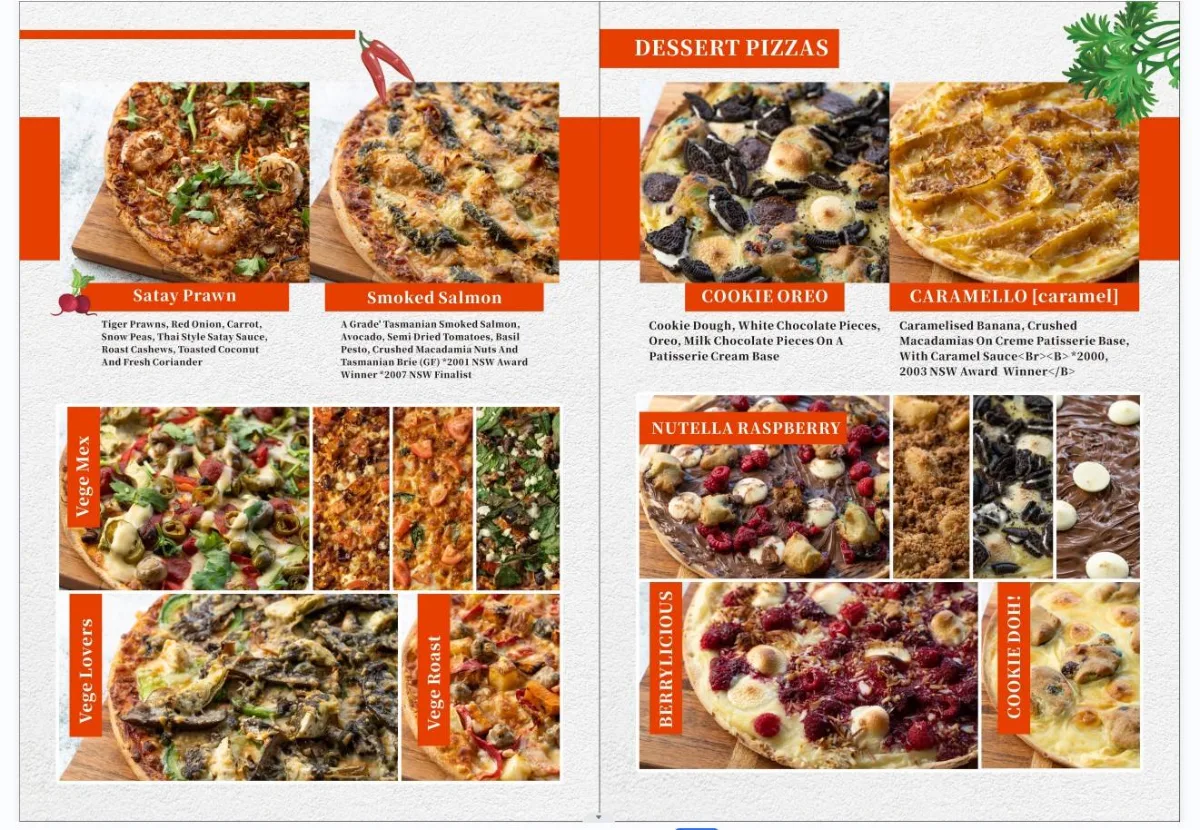 Menu, Pizza Cutters Wahroonga