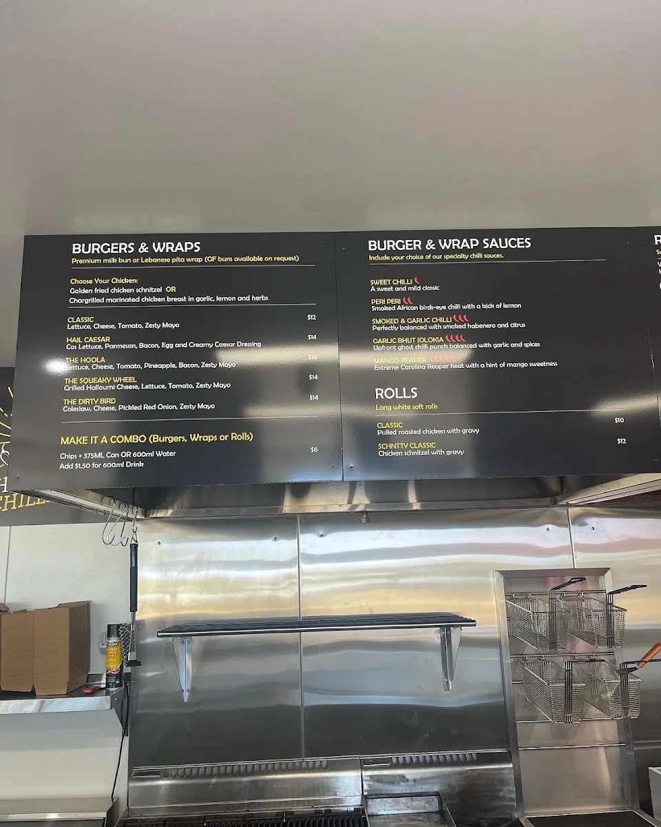 Menu, Chicken and Chilli Co