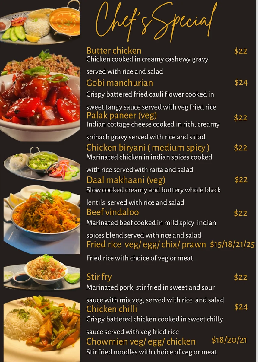 Menu, Bistro De Là North