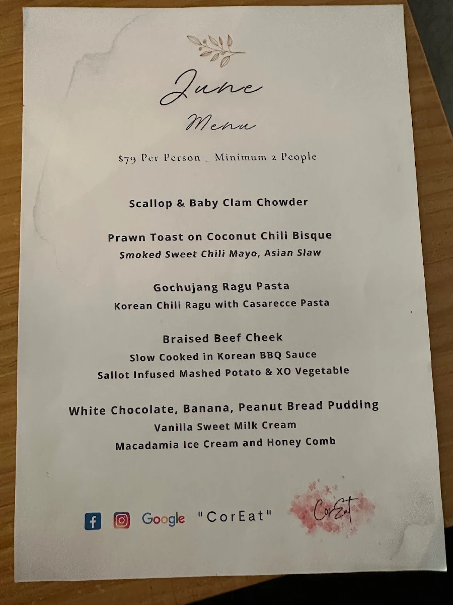 Menu, CorEat