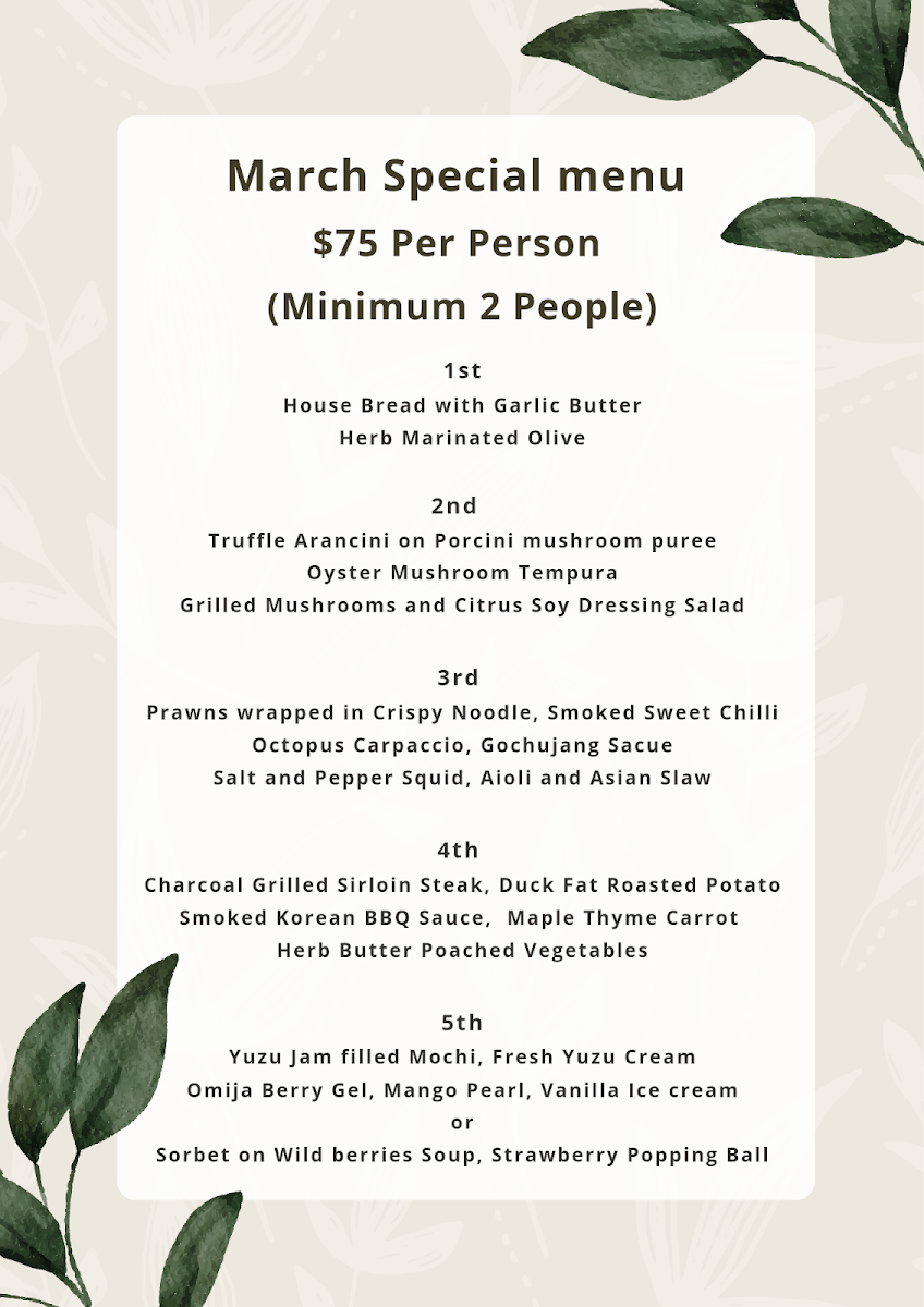 Menu, CorEat