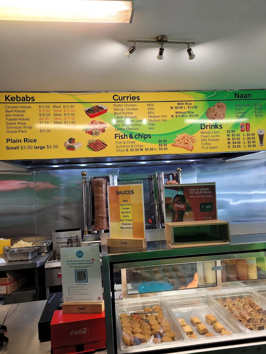 Menu, Kurri Curry and Kebabs