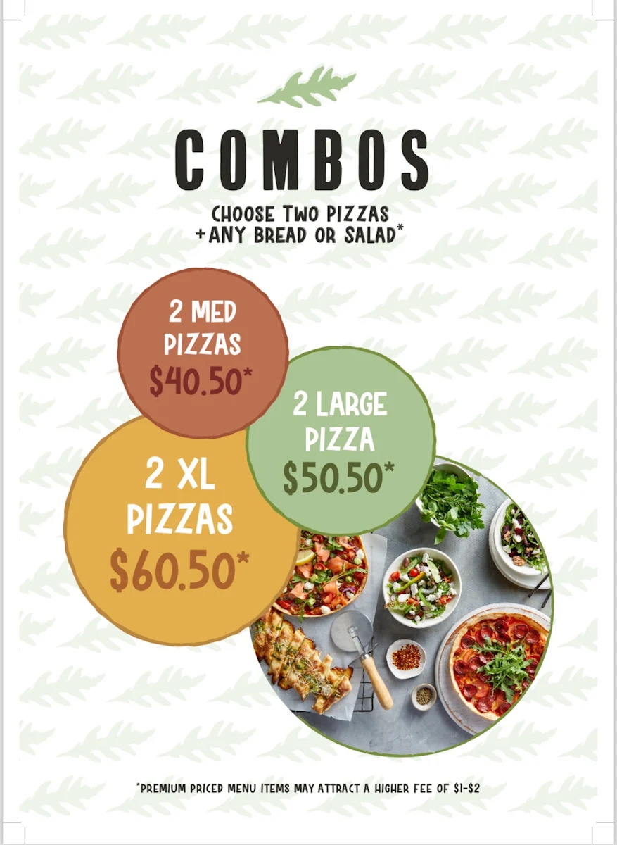 Menu, Rocketboy Pizza Randwick