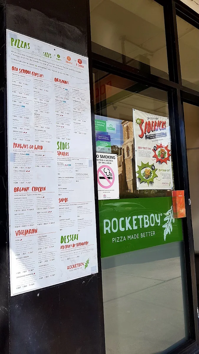Menu, Rocketboy Pizza Randwick