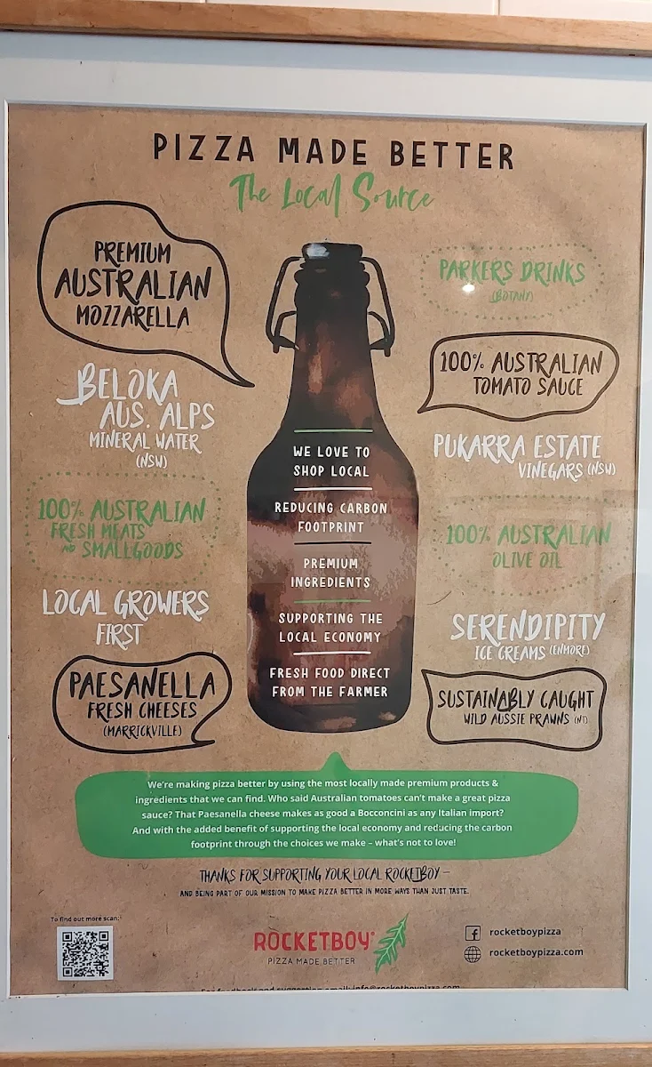 Menu, Rocketboy Pizza Randwick