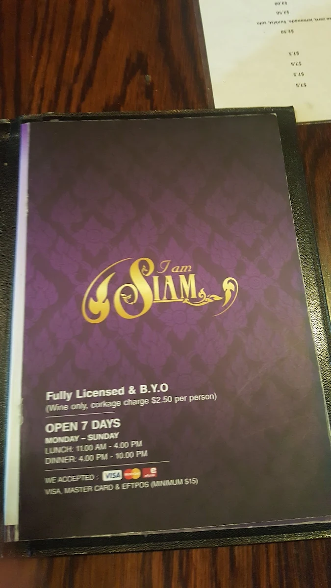 Menu, LARP Restaurant