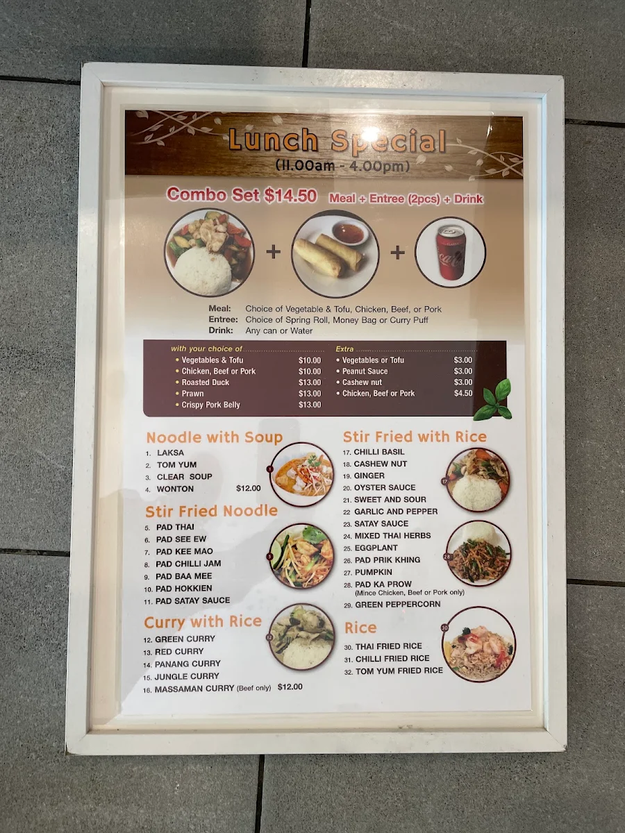 Menu, LARP Restaurant