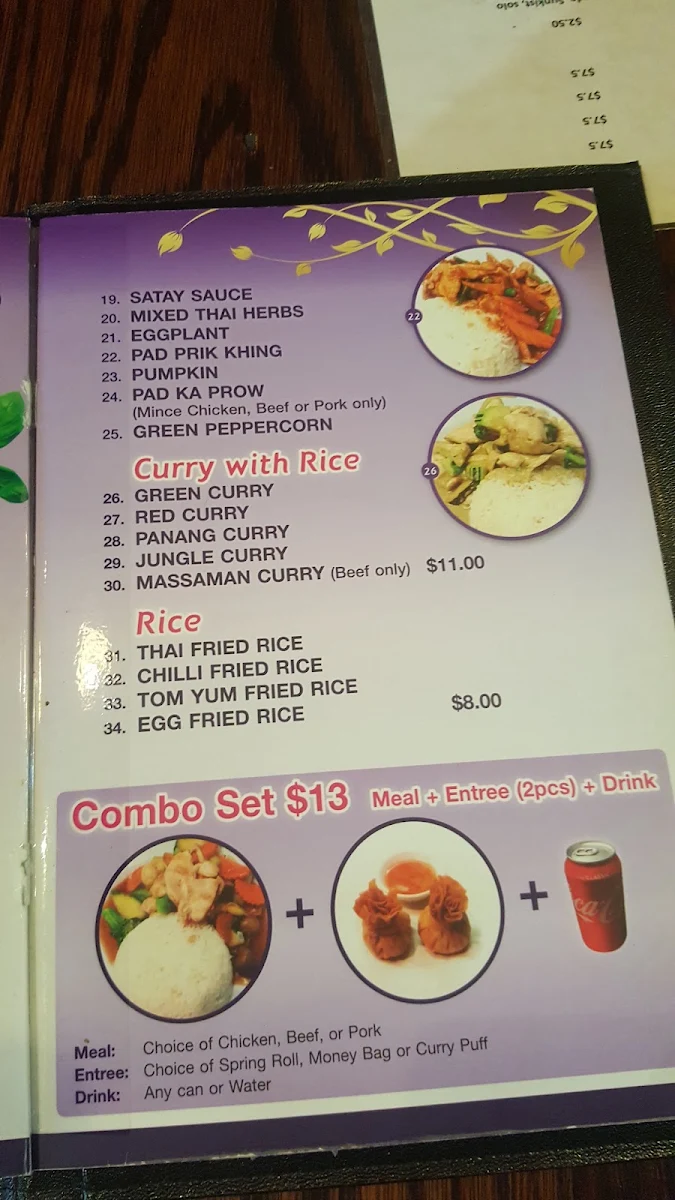 Menu, LARP Restaurant