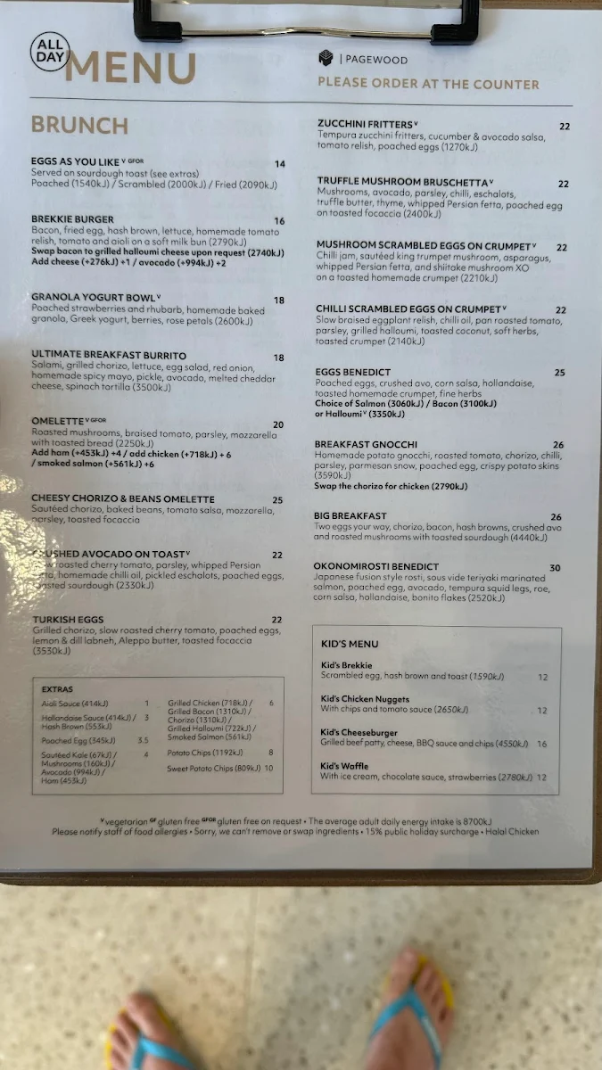 Menu, Leaf Cafe & Co Pagewood