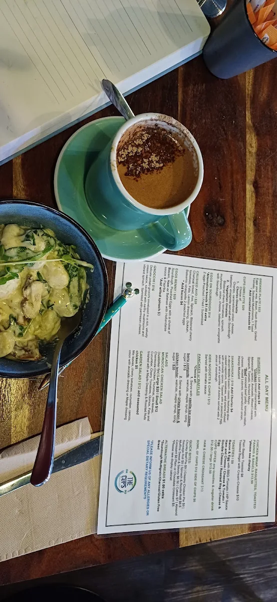 Menu, The Cups Espresso Kitchen