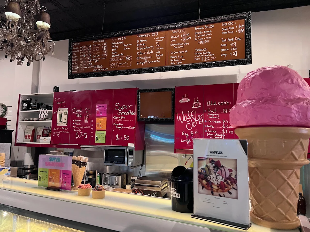Menu, Cafe Gelato