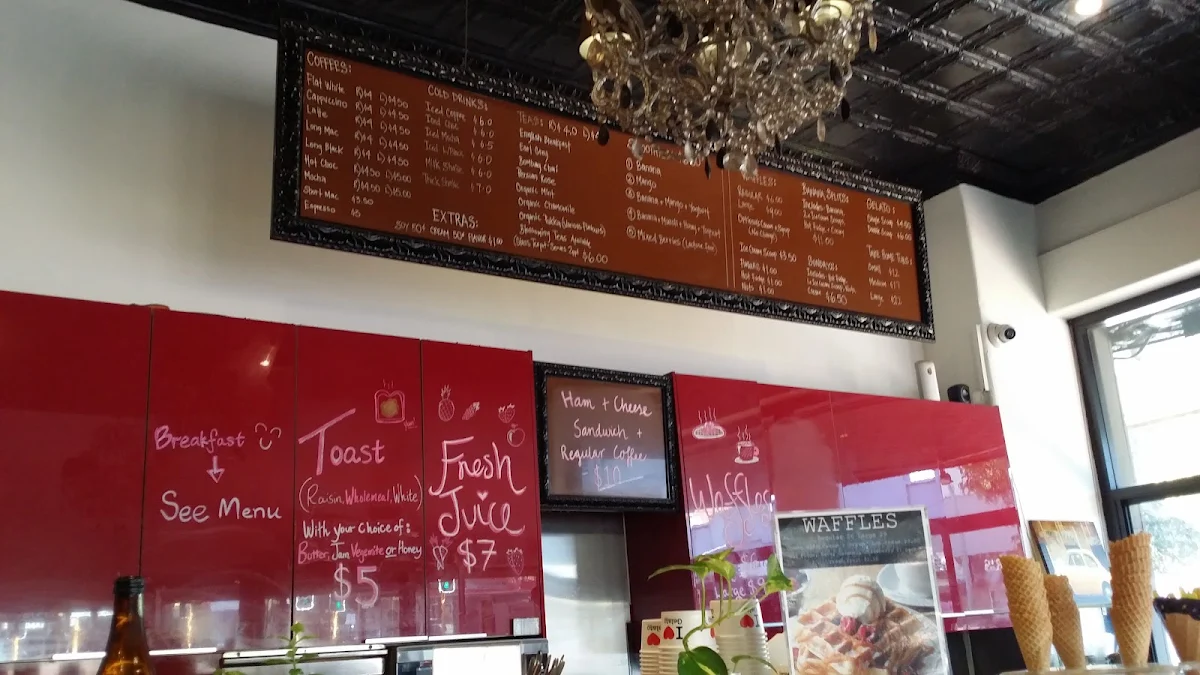 Menu, Cafe Gelato