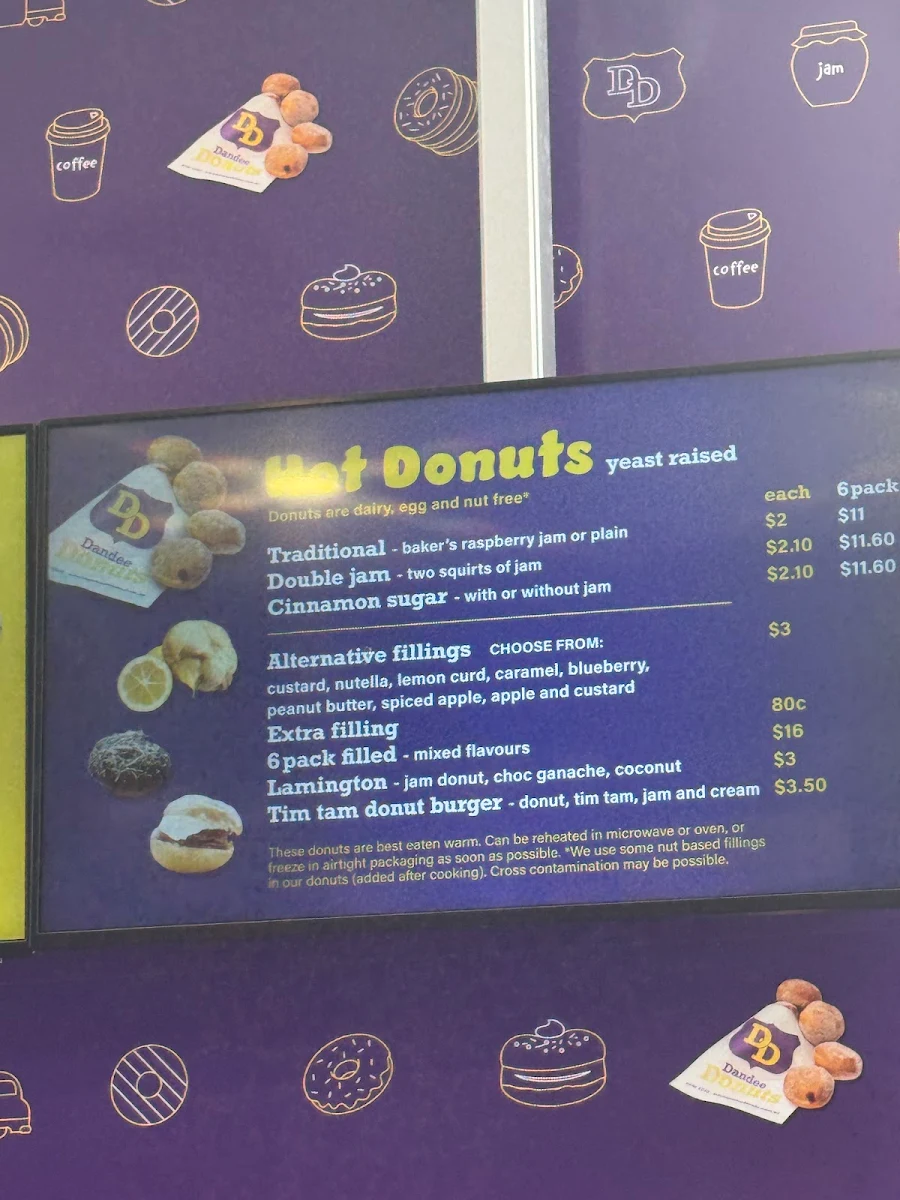 Menu, Dandee Donuts Extra Cranbourne