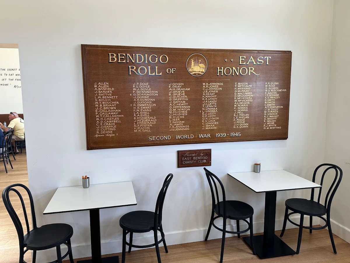 Menu, Bridgewater Bakehouse East Bendigo