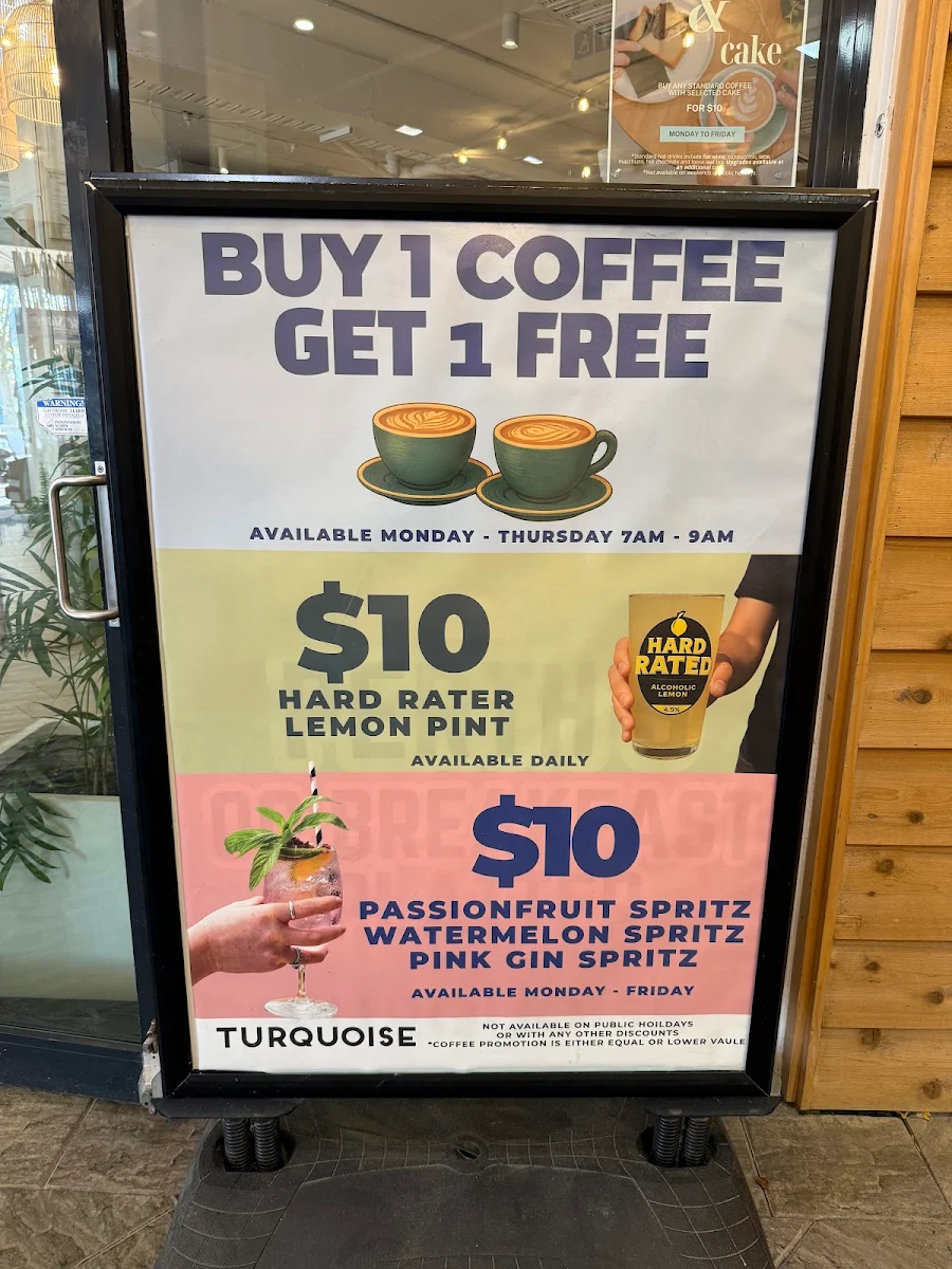 Menu, Turquoise Hillarys