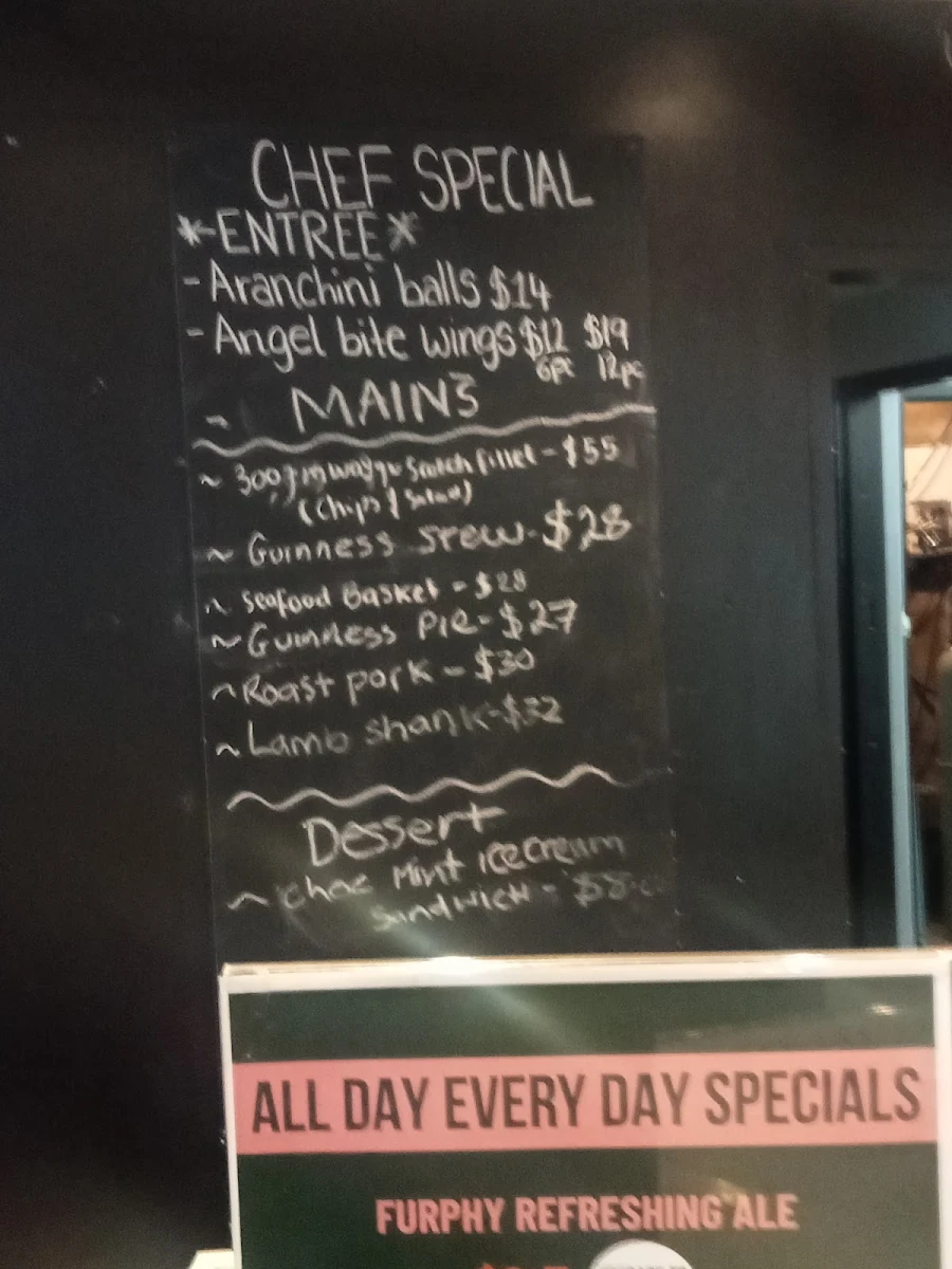 Menu, Commercial Hotel