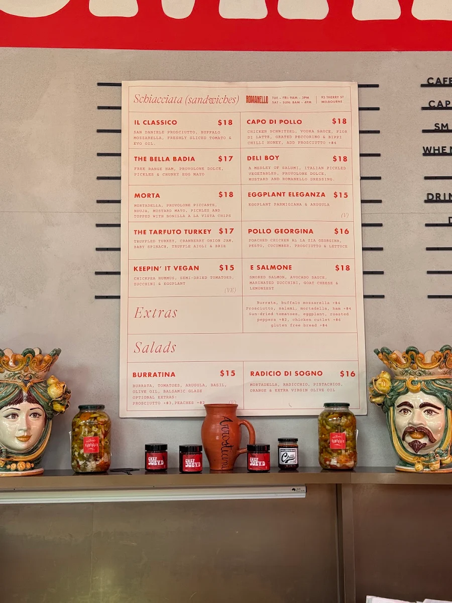 Menu, Romanello