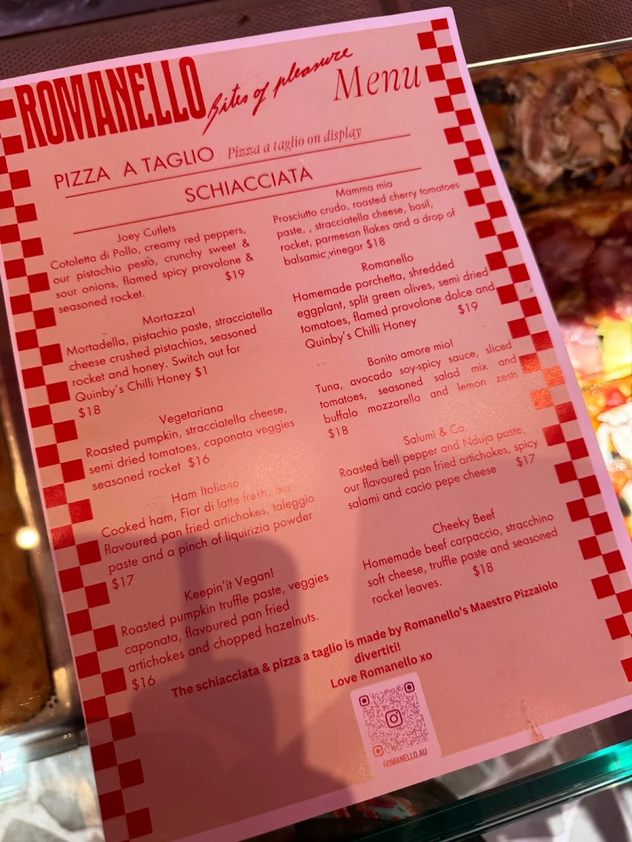 Menu, Romanello