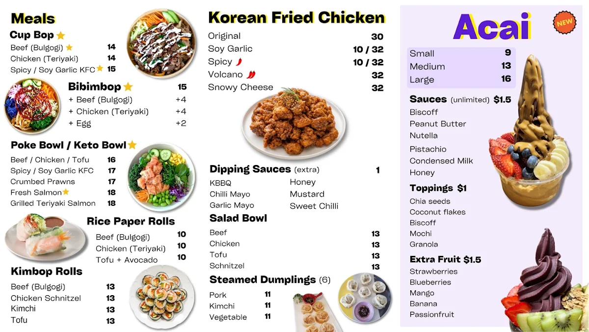 Menu, Bop & Roll