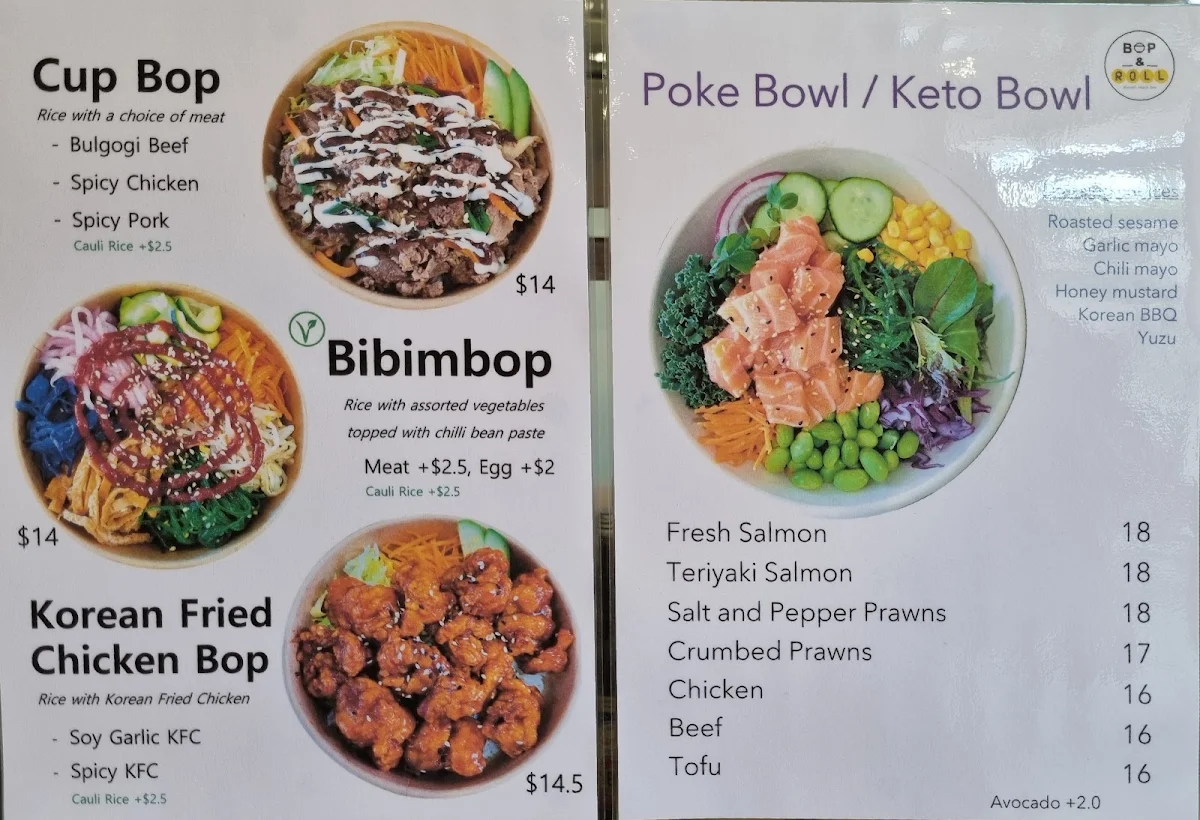 Menu, Bop & Roll